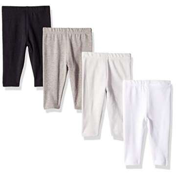Hanes Baby Leggings, Ultimate Flexy Knit Pants Boys & Girls, 3-Pack, Grey, 12-18 Months