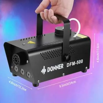 Donner Fog Machine with 13 Colors, 500W 2000CFM Party Smoke Machine with RGB LED Light, Indicate Light with 2 Wireless Remote Controls for Halloween Festival Wedding Indoor Use