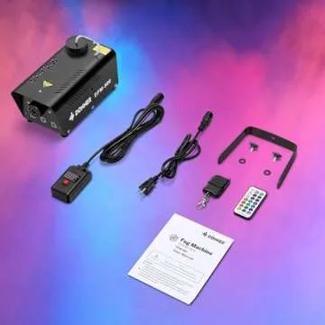 Donner Fog Machine with 13 Colors, 500W 2000CFM Party Smoke Machine with RGB LED Light, Indicate Light with 2 Wireless Remote Controls for Halloween Festival Wedding Indoor Use