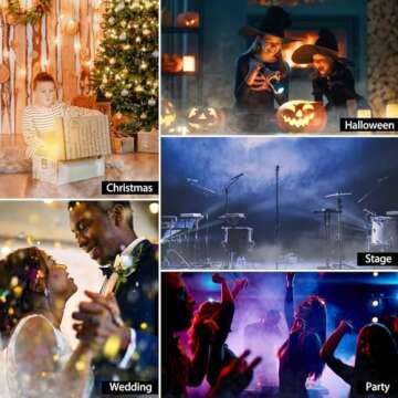 Donner Fog Machine with 13 Colors, 500W 2000CFM Party Smoke Machine with RGB LED Light, Indicate Light with 2 Wireless Remote Controls for Halloween Festival Wedding Indoor Use