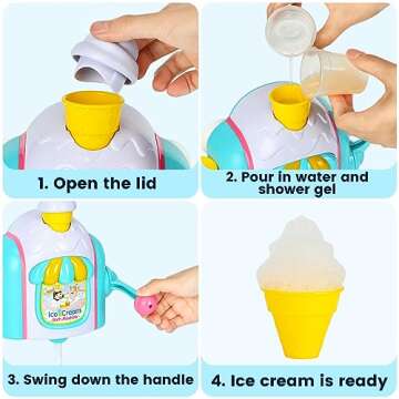 Ice Cream Bubble Maker Bath Toys for Toddlers