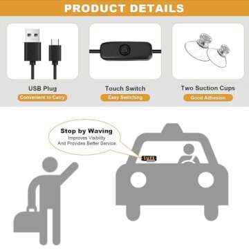Bright USB LED Sign for Drivers with Scrolling Display