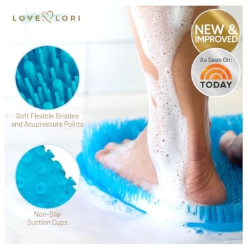Love, Lori Premium Silicone Foot Scrubber Mat for Comfortable Showering