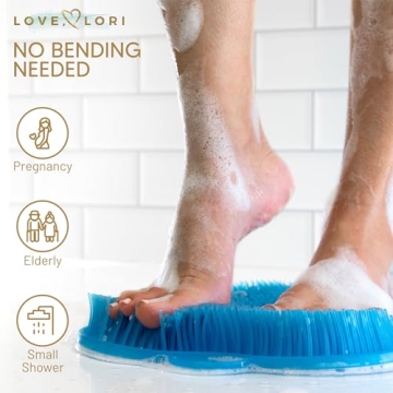Love, Lori Premium Silicone Foot Scrubber Mat for Comfortable Showering