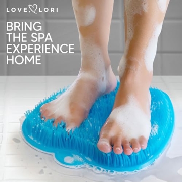 Love, Lori Premium Silicone Foot Scrubber Mat for Comfortable Showering