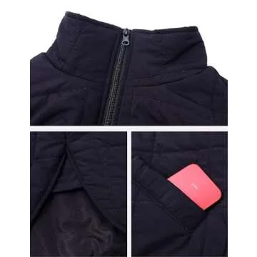 AMEBELLE Women’s Quilted Oversized Puffer Jacket Lightweight Zip Up Winter Warm Coat Outerwear with Pockets(2612-BlackX1-M)