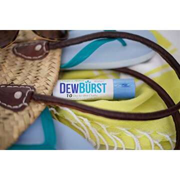 DewBurst Wipes - Dry to Wet Wipes - 20 Tubes - 200 Cloths - DewBurst is the only biodegradable and compressed dry to wet cloth in a cardboard tube - A little water will Dew (20)