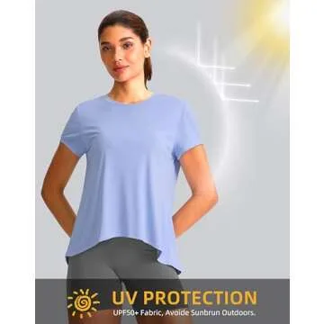 SANTINY Short Sleeve Workout Tops - Breathable & Stylish Activewear
