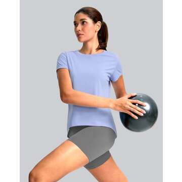 SANTINY Breathable Workout Tops for Women - Stylish & Cool