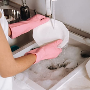 HINSOCHA Durable Nitrile Cleaning Gloves - 3 Pairs