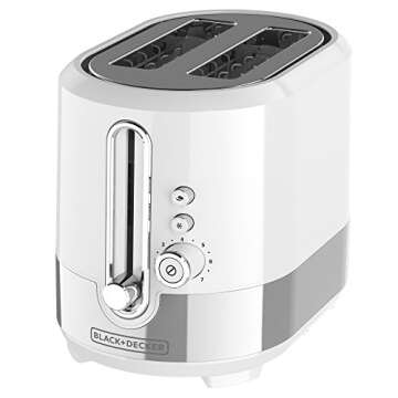 Black+Decker 2 Slice Toaster with extra wide slots – White (TR2200WSD)