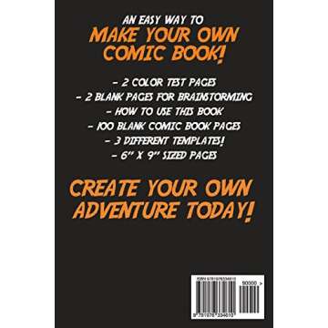 Blank Comic Book Pages for Kids (100 Pages, 6'' x 9''): Make Your Own Comic Book - Pocket Sized Jour...