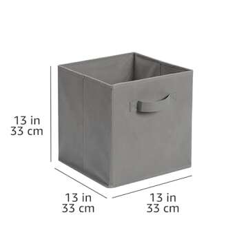 Amazon Basics Cube Storage Bins with Handles, 6 Pack