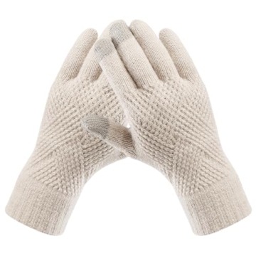 Trifabricy Winter Gloves for Women - Warm Soft Fleece Lined Winter Wool Gloves, Touchscreen Gloves, ...
