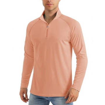 MAGCOMSEN UV Shirts for Men Long Sleeve Fishing Shirts Running SPF 50+ Shirts 1/4 Zip Up Workout Shi...