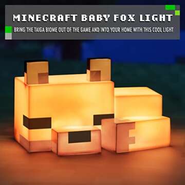 Paladone Minecraft Cute Fox Night Light, Soft Orange Glow, Officially Licensed Minecraft Decor and D...