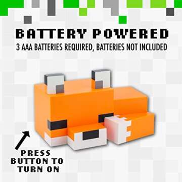 Paladone Minecraft Cute Fox Night Light, Soft Orange Glow, Officially Licensed Minecraft Decor and Desk Lamp for Gaming Room or Kids and Tween Bedroom