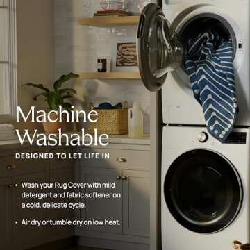 RUGGABLE Kamran Washable Rug - Perfect Vintage Area Rug for Living Room Bedroom Kitchen - Pet & Child Friendly - Stain & Water Resistant - Coral 5'x7' (Standard Pad)