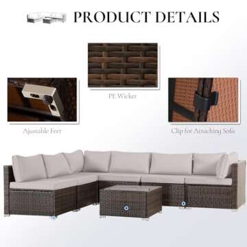 HYDRAGARDEN 7pc Patio Furniture Set - Comfort Meets Style