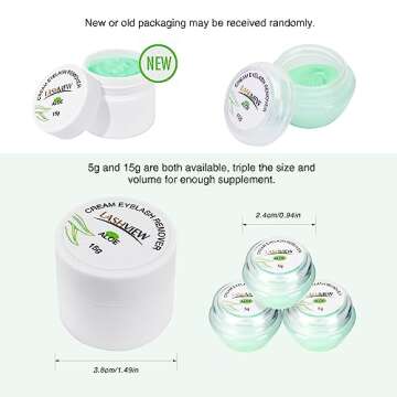 LASHVIEW Eyelash Extension Remover Cream, Eyelash Adhesive Remover, Professional Eyelash Extensions Remover for Salon(ALOE 0.51fl.oz/15ml)