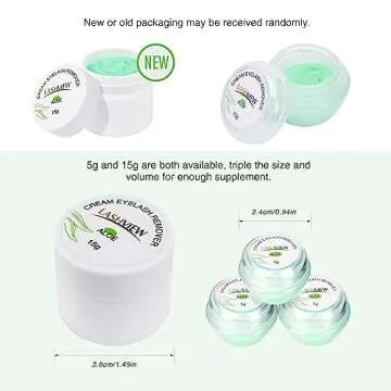 LASHVIEW Eyelash Extension Remover Cream, Eyelash Adhesive Remover, Professional Eyelash Extensions Remover for Salon(ALOE 0.51fl.oz/15ml)