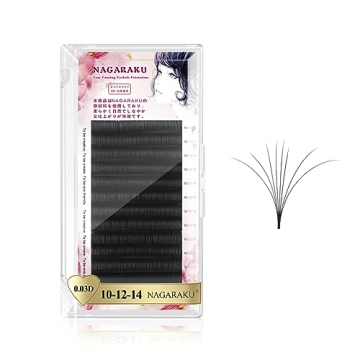 NAGARAKU Easy Fan Premade Fans Eyelash Extensions 3 Layers Self Blooming Mega Volume Eyelashes Rapid...