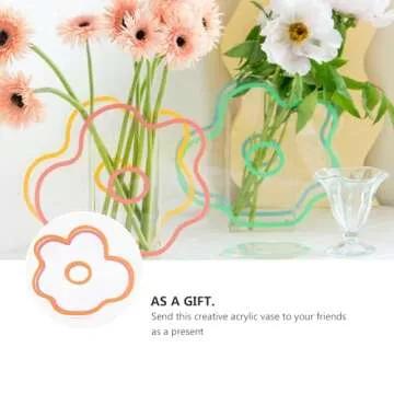 VOSAREA Clear Acrylic Vase Cloud Shaped Flower Vase Make Up Brush Pen Holder Elegant Modern Contemporary Design Vase for Home Office Wedding Decor