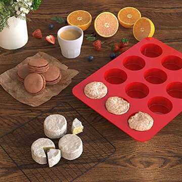 2 inch Chocolate Covered Oreo Molds Silicone - Set of 2-24 Cup SILIVO Chocolate Cookie Molds for Bak...