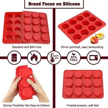 2 inch Chocolate Covered Oreo Molds Silicone - Set of 2-24 Cup SILIVO Chocolate Cookie Molds for Baking, Round Silicone Molds for Sandwich Cookie,Muffin,Cupcake,Pudding,Chocolate Coated Oreos