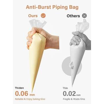 Kootek Piping Bags, Disposable Pastry Bags 12 Inch, 100 Pcs Anti Burst Icing Piping Bags for Cookie Frosting Cake Decorating Baking Supplies