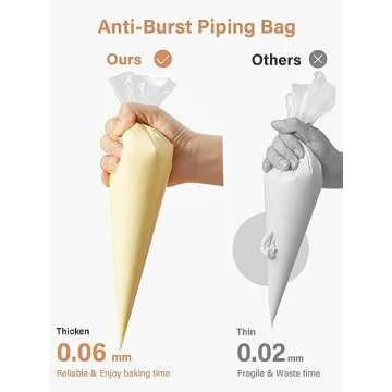 Kootek Piping Bags, Disposable Pastry Bags 12 Inch, 100 Pcs Anti Burst Icing Piping Bags for Cookie Frosting Cake Decorating Baking Supplies