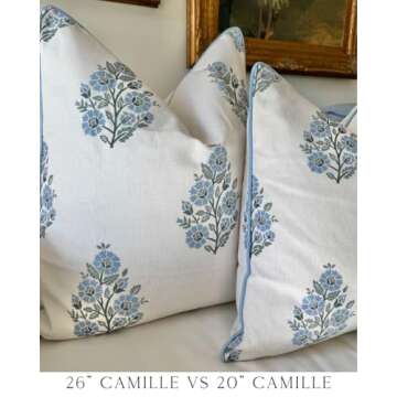 Jillien Harbor Euro Floral Throw Pillow Cover 26"x26"