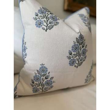 Jillien Harbor Euro Floral Throw Pillow Cover 26"x26"