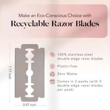 Kitsch Double Edge Razor Blades Refills, Bikini Safety Razor Blades Refills, Stainless Steel for Wom...