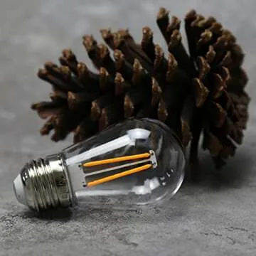 RuiAoTD 25Pack S14 LED Replacement Light Bulbs, Shatterproof Outdoor String Plastic Light Bulbs, 2W Equivalent 20W, E26 Base, 2200K Warm White LED Vintage Light Bulbs, Non-Dimmable