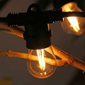 RuiAoTD 25Pack S14 LED Replacement Light Bulbs, Shatterproof Outdoor String Plastic Light Bulbs, 2W Equivalent 20W, E26 Base, 2200K Warm White LED Vintage Light Bulbs, Non-Dimmable