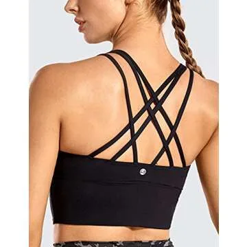 CRZ YOGA Strappy Longline Sports Bra for Comfort and Style