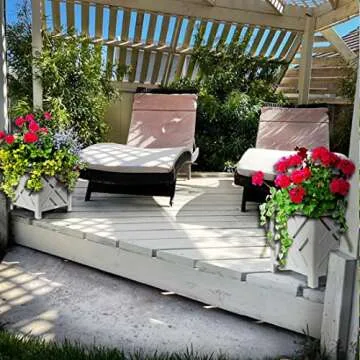 Elegant Chippendale White Planter Set for Outdoor Spaces