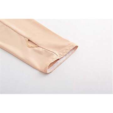 Women Cooling Shawl Arm Sleeve with Finger Hole, Comfortable & Breathable, Anti-UV, Ladies Sun Protection Cooler Shrug (Beige)