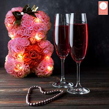 ABOUND LIFESTYLE Luxury Rose Teddy Bear in a Gift Box
