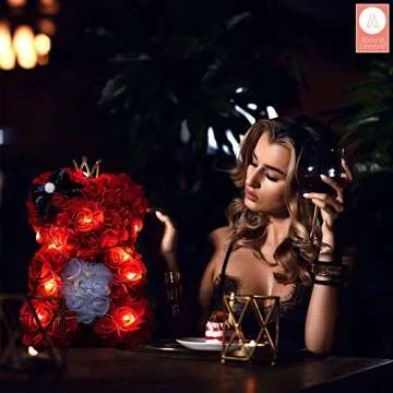 Luxury Rose Teddy Bear Gift Box with Lights & Card