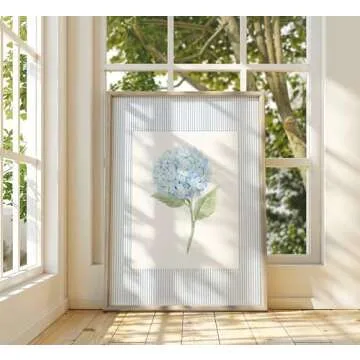 Trendy Blue Bow Canvas Wall Art Watercolor Hydrangea Coquette Paintings Pictures Wall Decor Coastal Preppy Aesthetic Posters Prints for Girly Room Bedroom College Apartment Home Decoration (Unframed)