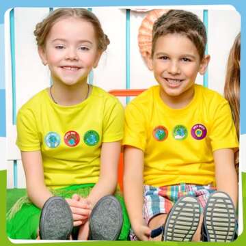 Outus 810 Pieces Earth Day Stickers Save The Earth Roll Sticker Environmental Protection Decals Eco Friendly Educational Label Rolls for Water Bottle Bumper Laptop Car Truck Luggage Decor