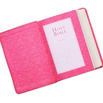 KJV Holy Bible, Compact Large Print Faux Leather Red Letter Edition - Ribbon Marker, King James Version, Pink (KJV Compact LP Editions)