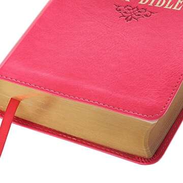 KJV Holy Bible, Compact Large Print Faux Leather Red Letter Edition - Ribbon Marker, King James Version, Pink (KJV Compact LP Editions)