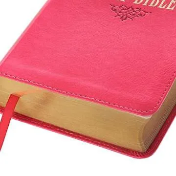 KJV Holy Bible, Compact Large Print Faux Leather Red Letter Edition - Ribbon Marker, King James Version, Pink (KJV Compact LP Editions)