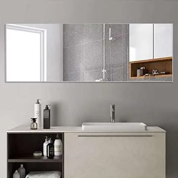 NeuType Full Length Mirror Standing Hanging or Leaning Against Wall, Large Rectangle Bedroom Mirror Floor Mirror Dressing Mirror Wall-Mounted Mirror, Aluminum Alloy Thin Frame, Silver, 65"x22"