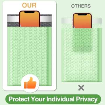 Famagic Bubble Mailers 4x8 Inch 50pc Mint Green Shipping Bags, 4X7 Packaging Bags For Small Business, Colored Padded Mailing Envelopes,Opaque Matte Self Seal Bubble Poly Mailers Bulk #000