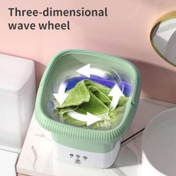 Portable Small Washing Machine, 13L Capacity Foldable Mini Washer, Ideal for Baby Clothes, Underwear...