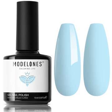 Modelones Blue Gel Nail Polish - 2024 Summer Pastel Baby Blue 15ML